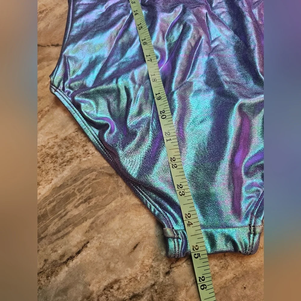 NWT Justice Iridescent One Piece Swimsuit Girls 14 UPF 50+